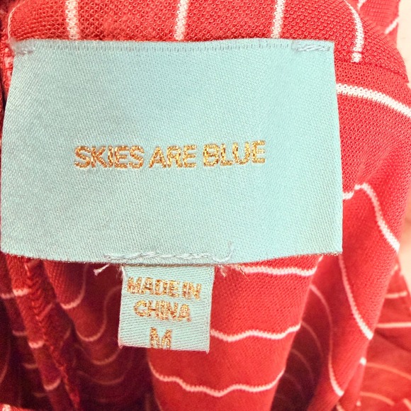 Anthropologie Skies Are Blue Striped Wide Leg Jumpsuit Size Medium Boho Coastal - Picture 6 of 7